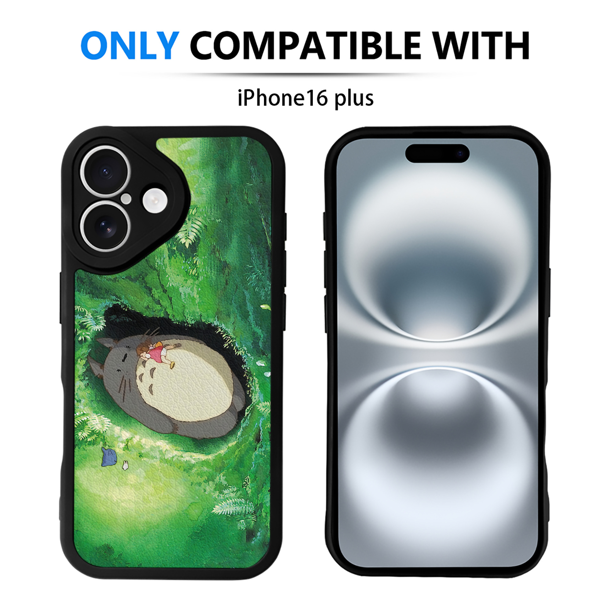 （画像用） となりのトトロ 草壁メイ 草壁サツキ My Neighbor Totoro Satsuki Kusakabe Mei Kusakabe 【iPhone 16シリーズ対応】シリコンスマホケース（レザー調） 材質：シリコン